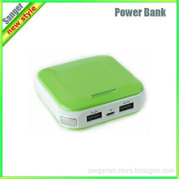 5200mah lithium polymer battery power bank with built in cables